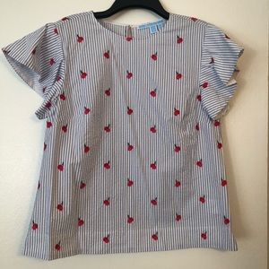Draper James cherry print seersucker blouse - 6